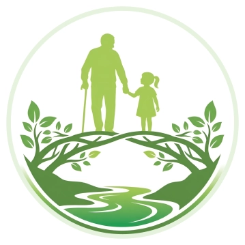 אייקון סבא ונכדה אוחזים ידיים